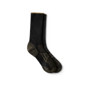 Performance Work Light Weight Crew  Unisex CoolMax&reg; Blend Crew Sock in Black