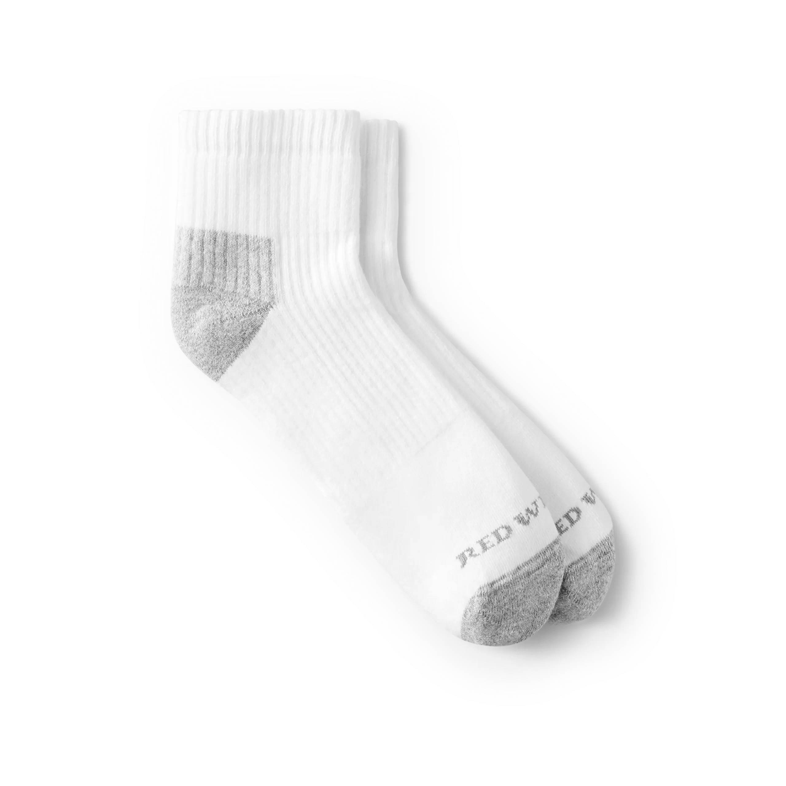 Everyday Work Medium Weight Quarter Crew Unisex Cotton Blend Quarter Crew Sock in White