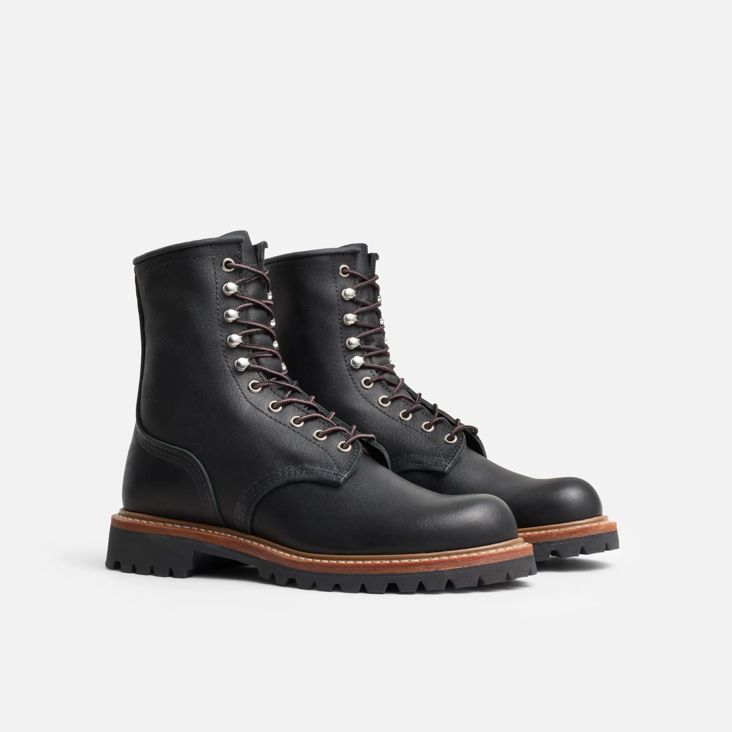 Logger Men's Logger in Black Oil Slick Leather - Image 3