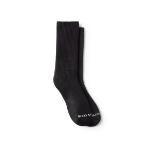 Everyday Work Medium Weight Crew  Unisex Cotton Blend Crew Sock in Black