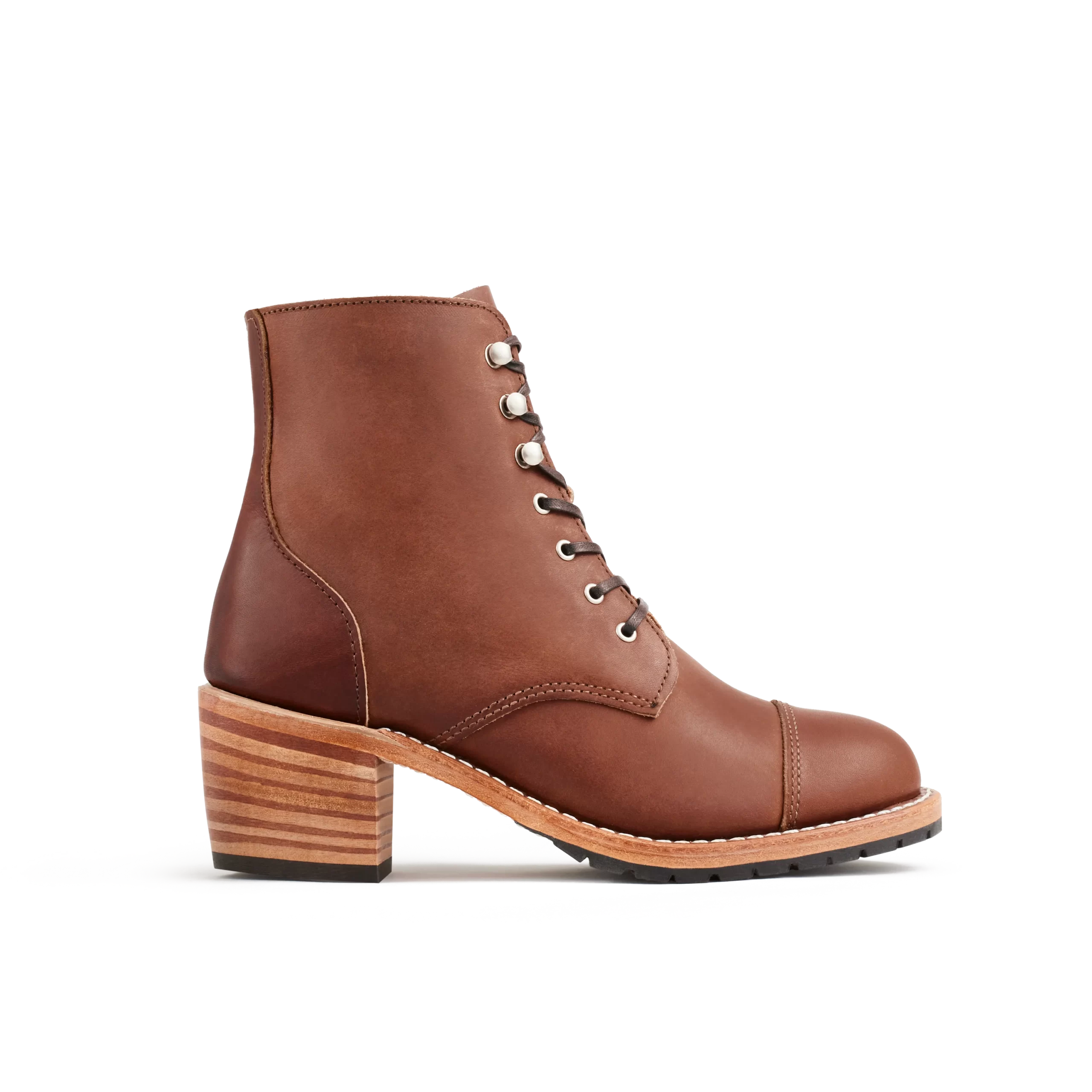 Eileen Women's Heeled Boot in Amber Harness