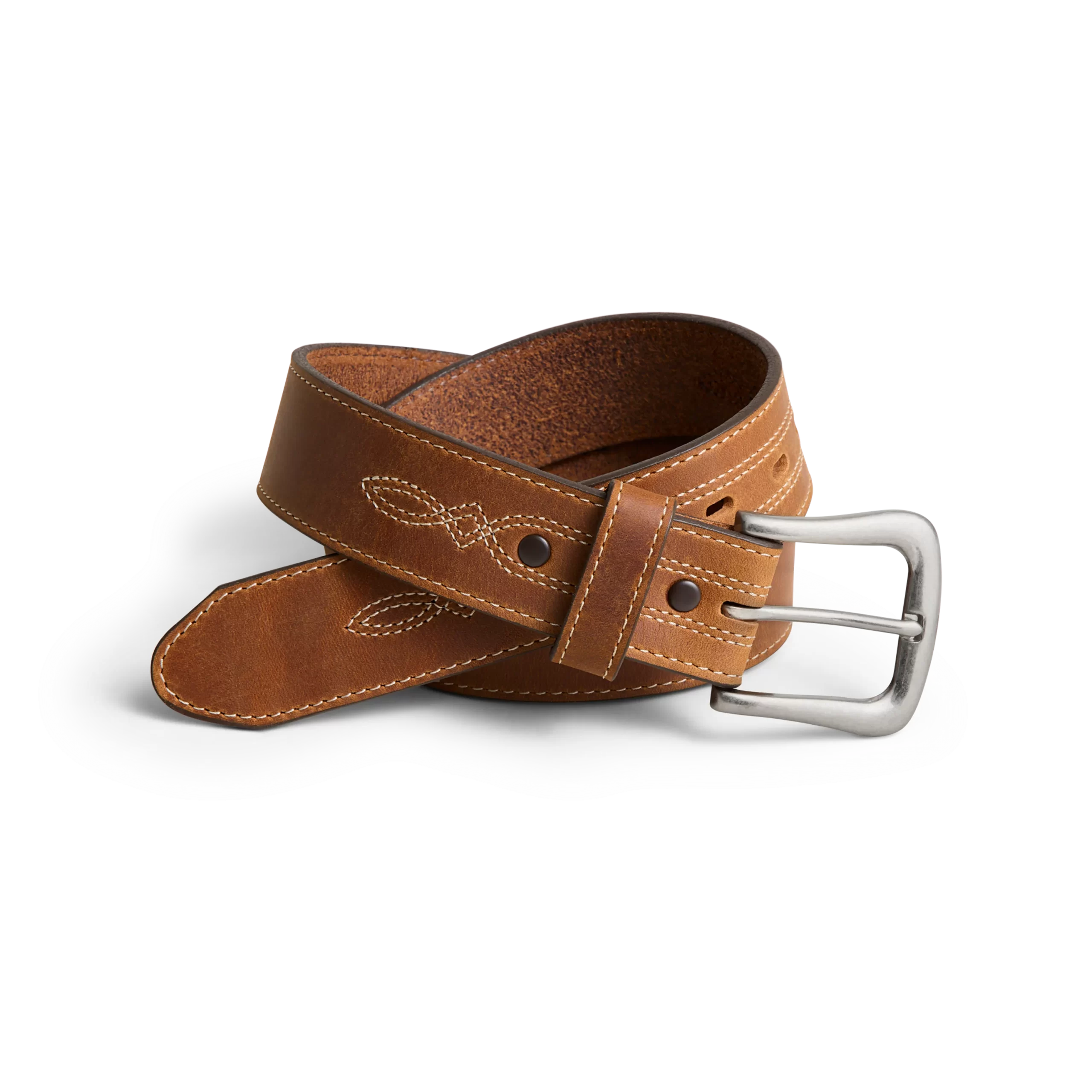Western Leather Belt Men's Belt in Brown Western Leather